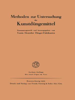 cover image of Methoden zur Untersuchung der Kunstdüngemittel